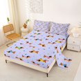 thumbnail image 2 of Homewish Dachshund Dog Queen Sheets,Cartoon Animals Queen Sheet Sets,Purple,4-Piece,1 Flat Sheet, 1 Fitted Sheet and 2 Pillowcases, 2 of 6