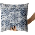 thumbnail image 3 of Navy Blue Gray Boho Pillow Covers 16X16 Inch Set of 2 Ethnic Bohemian Carpet Decorative Pillow Cases Farmhouse Rustic Vintage Rug Pillowcase Home Decor for Cushion Room Couch Patio Sofa Porch Outdoor, 3 of 6