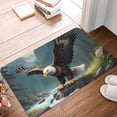 thumbnail image 4 of Rateoe Forest River Bald Eagle Pattern Flannel Door Mat Indoor Outdoor Entrance, Waterproof All-Weather Doormat,Fade Resistant, Low Profile Entryway Mat 16x24in, 4 of 7