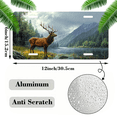 thumbnail image 2 of 1 Pcs 2D Flat License Plate Covers & Frames, Stag in Rainy For Decorative Front, Waterproof For Decoration Aluminum License Plate Covers & Frames Cover For Men Women, 12" X 6", 2 of 7