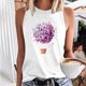 thumbnail image 2 of Tops casuales de verano sin mangas para mujer Tops de chaleco sin mangas con estampado de cuello redondo Pompotops  lopia996528, 2 of 8