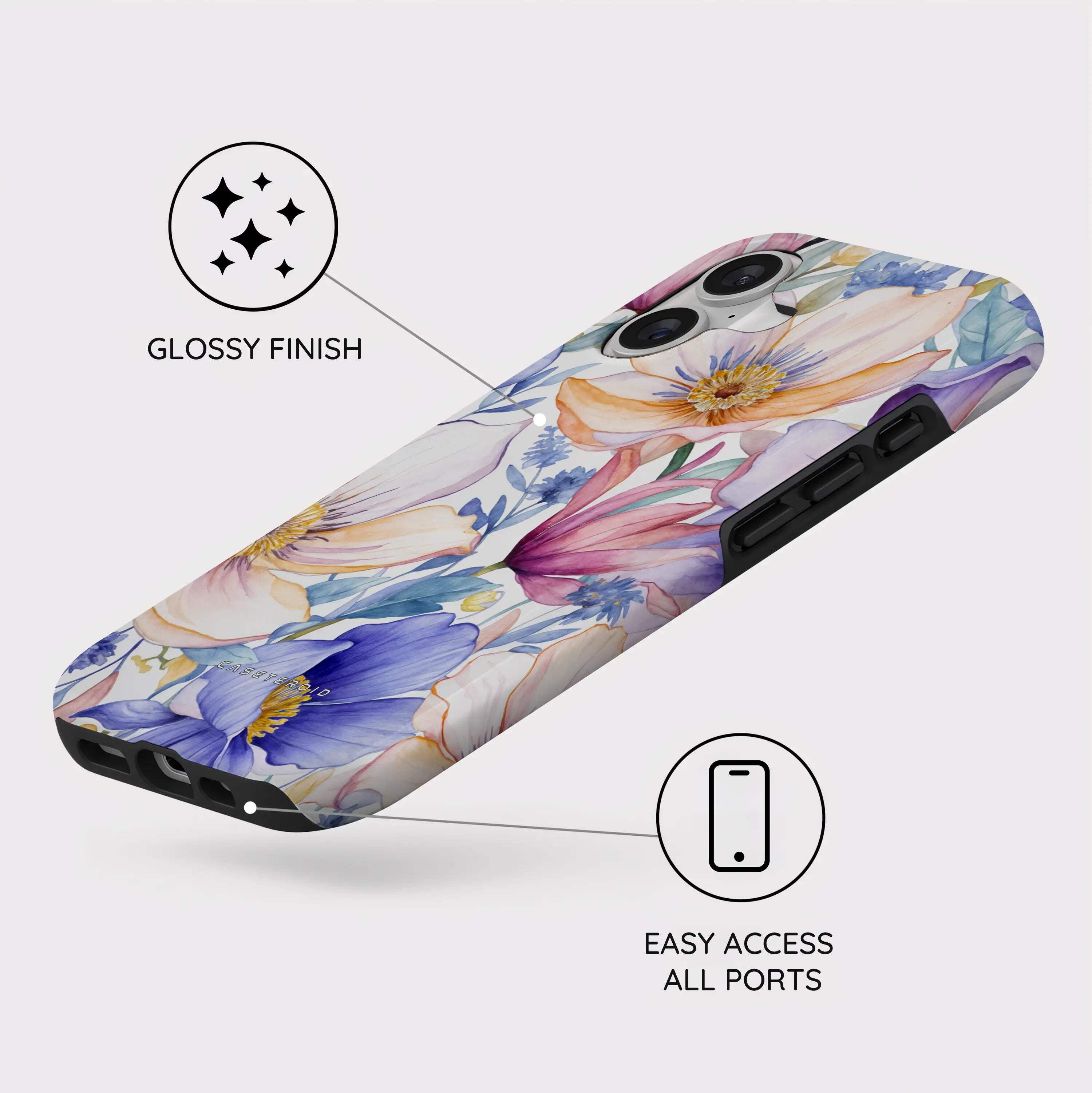 CASETEROID Tough Case for iPhone 17 – Dual-Layer Protection, Shockproof [Compatible with MagSafe] – Blossom Haven Case