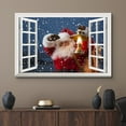 thumbnail image 3 of wall26 - Canvas Print Wall Art - Window Frame Style Wall Art - Santa Claus Carrying Gifts Coming on Christmas Eve | Giclee Print Modern Home Decor. Stretched & Ready to Hang - 24"x36", 3 of 5