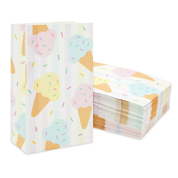Ice Cream Party Favor Bags for Kids Birthday Decorations (36 Pack