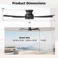 thumbnail image 3 of Costway 52" Ceiling Fan with Lights and Remote Control & Quiet Reversible Motor Black, 3 of 10