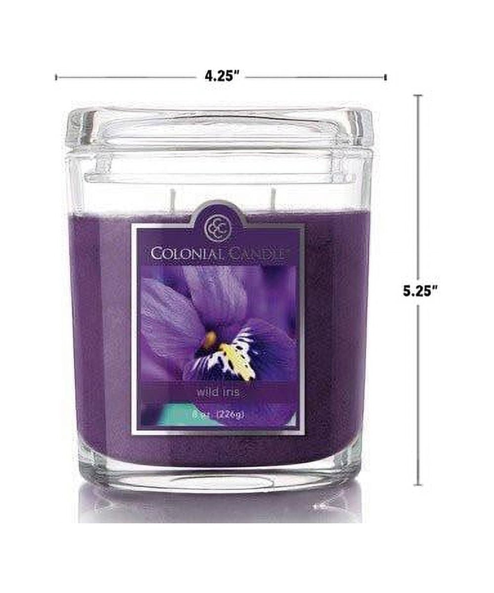 Colonial Candle Wild Iris 8 Oz 2 Wick Candle, Purple