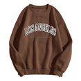 thumbnail image 4 of Sweatshirt for Women Long Sleeve Sweatshirt Oversized Pullover for Women Brown Crewneck Sweatshirt Women Fall Street Style, 4 of 4