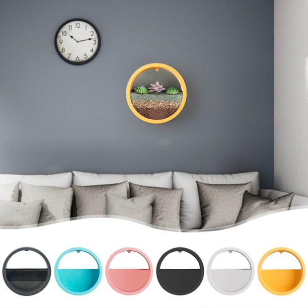 Maceta Colgante de Pared Verde, Estilo Escandinavo, Estilo Macarrón, para Sala de Estar, Decorativa, Redonda, Hidropónica, Tipo Pecera.