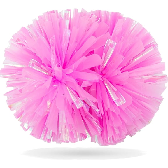 AOPANDA Cheerleading Pom Poms with Baton Handle for Team Spirit Sports Dance Cheering Kids Adults(Pink and 2PCS)