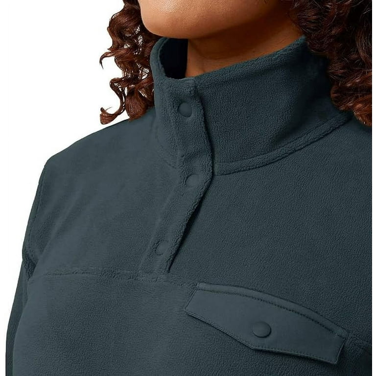 32 Degrees Heat Women's 1/4 Snap Fleece Pullover Woodland Grey XL