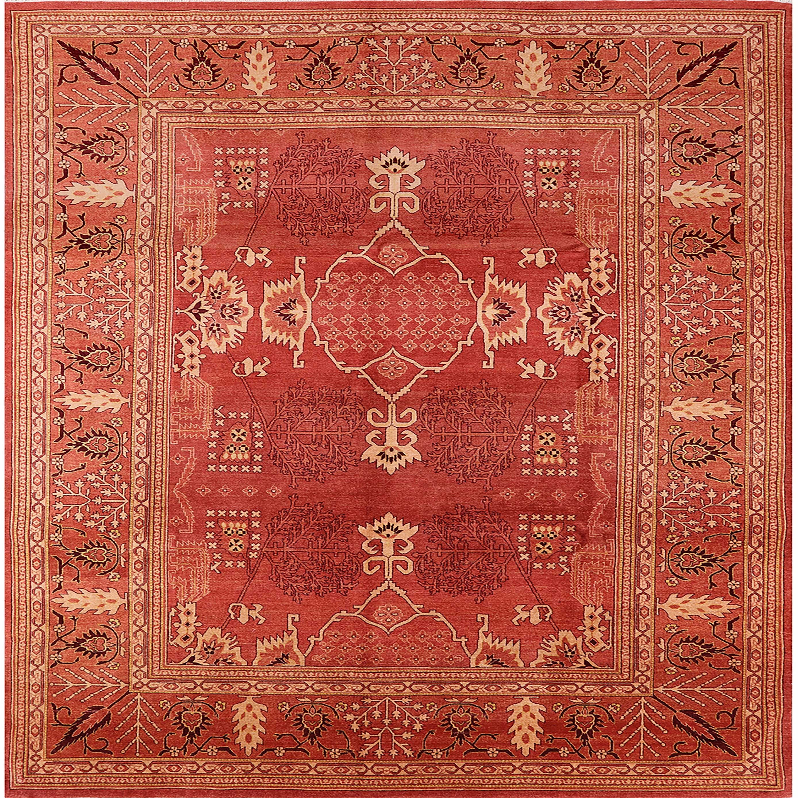 Ahgly Company Indoor Square Mid-Century Modern Red Oriental Area Rugs ...