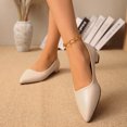 thumbnail image 3 of hopeusnice Women's Shoes Plus Size Available Low Heel Block Heel Stylish Look For Modern Fashion Needs Beige 36, 3 of 6