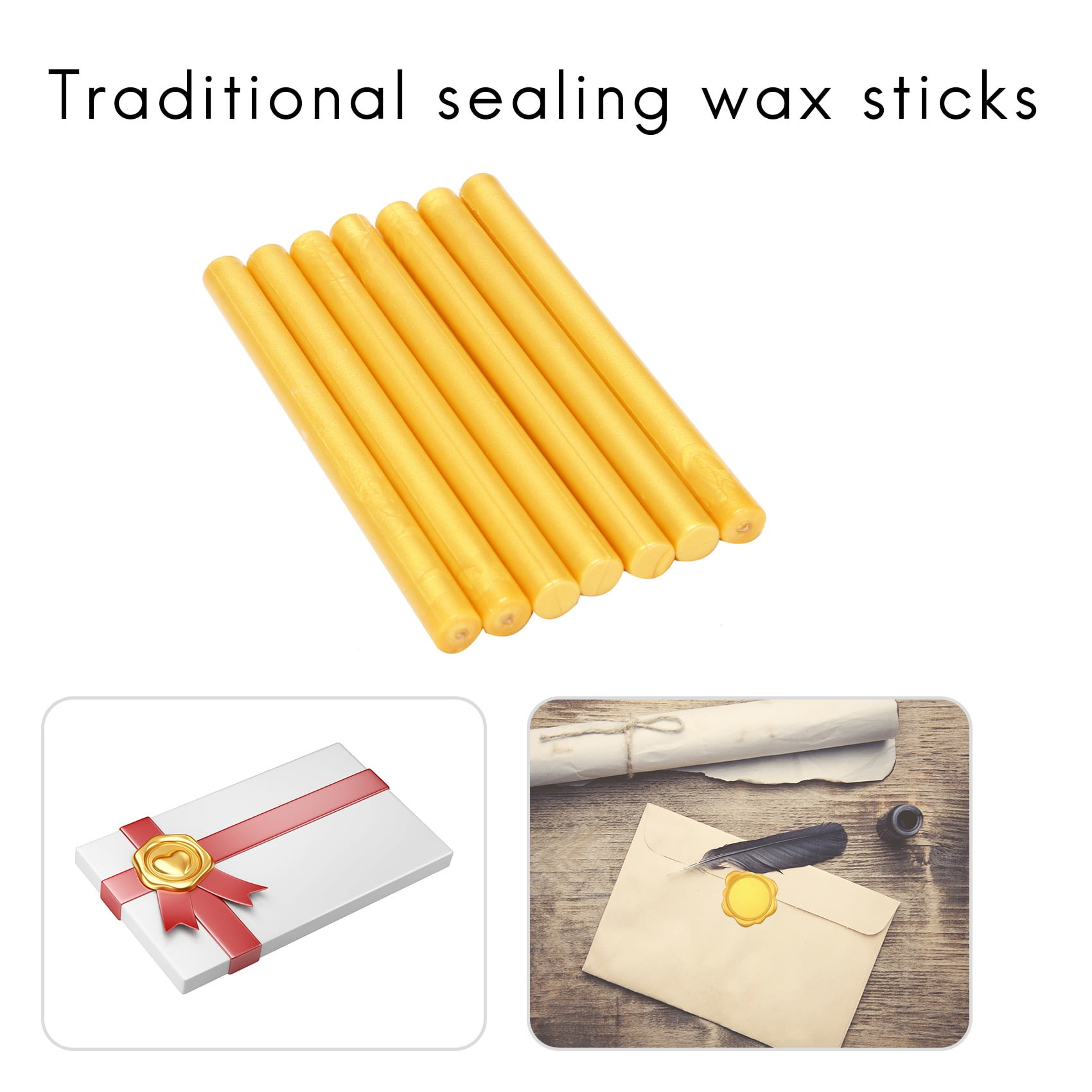 15 Pieces Glue Sealing Wax Sticks for Retro Vintage Wax Seal Stamp and  Letter,for Wedding Invitations, Cards Envelopes, Snail Mails, Wine  Packages,Gift Wrapping (Gold) 