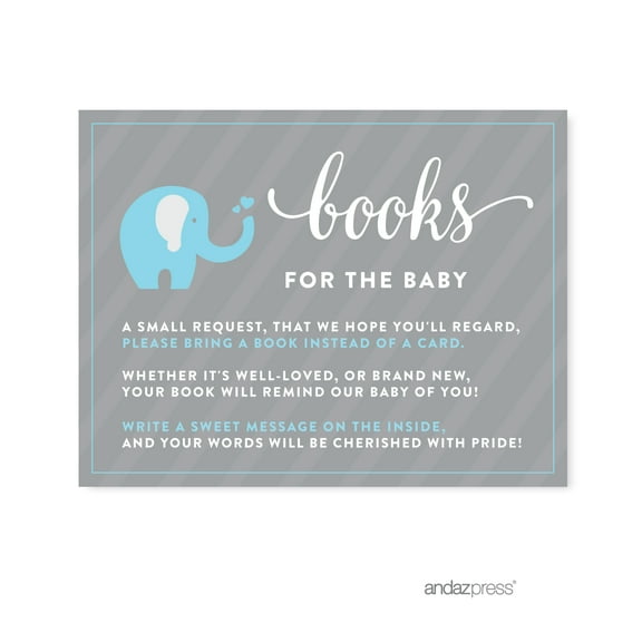 Books For Baby Gray Boy Elephant Baby Shower Games , 20-Pack