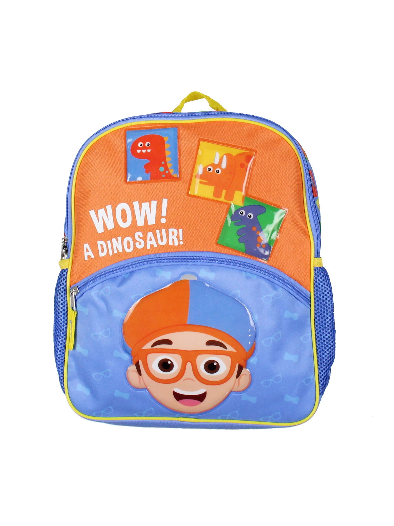 Blippi Wow! A Dinosaur 14" Kids School Travel Backpack Bag w/ Raised Character Designs