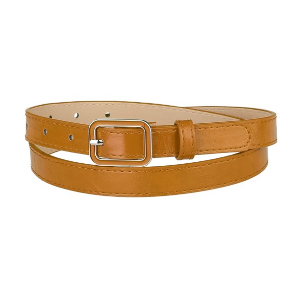 Cinturón de cuero ajustado Allegra K marrón 78-95cm