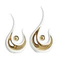 thumbnail image 4 of kowaku 2 Pieces Abstract Art Statue Artwork Fine Workmanship Home Decoration Resin Figurine Modern Sculpture for Coffee Table Office white golden, 4 of 9