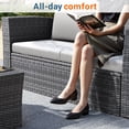 thumbnail image 5 of Superjoe 4 Piece Outdoor Patio Furniture Set Rattan Sectional Conversation Set, 4 Cushioned Seats, Gray, 4, 5 of 11