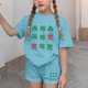 thumbnail image 3 of Vestido de Manga Corta para Niños Día de San Patricio Impreso Cuello Redondo de Dos Piezas con Pantalones Cortos, Cómoda Mezcla de Poliéster Spandex, 3 of 6