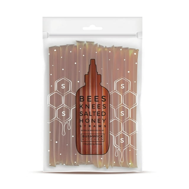 Bees Knees Spicy Honey Sticks, 50 Sticks, 1tsp each, Wildflower Hot Honey Straws Mixed with Habanero Peppers, Foodie Gifts, Hot Sauce Gifts