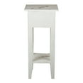 thumbnail image 3 of Shabby Chic Cottage 11.8 in. Heavy Distressed Whitewash Square Solid Wood End Table with 1 Drawer, 3 of 5
