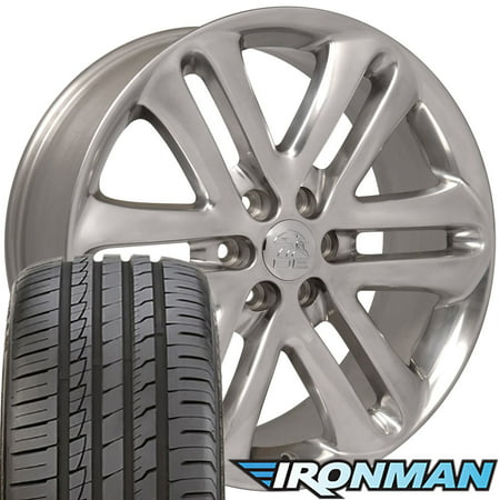 22x9 Wheels & Tires Fit Ford Trucks - F150 Style Polished Rims w/Ironman Tires, Hollander 3918 -