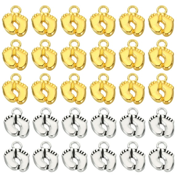 Footprint Charm, 100Pcs Mini Footprint Pendant Charm Bulk Vintage Metal Cute Designer,Gold Tone