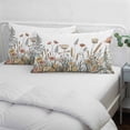 thumbnail image 4 of Pastoral Botanical Queen Size Pillow Cover, Pillowcase Protectors with Zipper, Breathable Decorative Throw Pillow Case Cover, Farmhouse Floral Watercolor Pillow Shams for Couch Sofa 20x30Inch, 4 of 8
