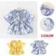 thumbnail image 4 of Vestido Para Niñas, Ropa Para Niñas Pequeñas, Vestido De Manga Corta Con Estampado De Flores De Verano Para Niños Pequeños, Falda Amarilla Odeerbi LM103-8683, 4 of 4