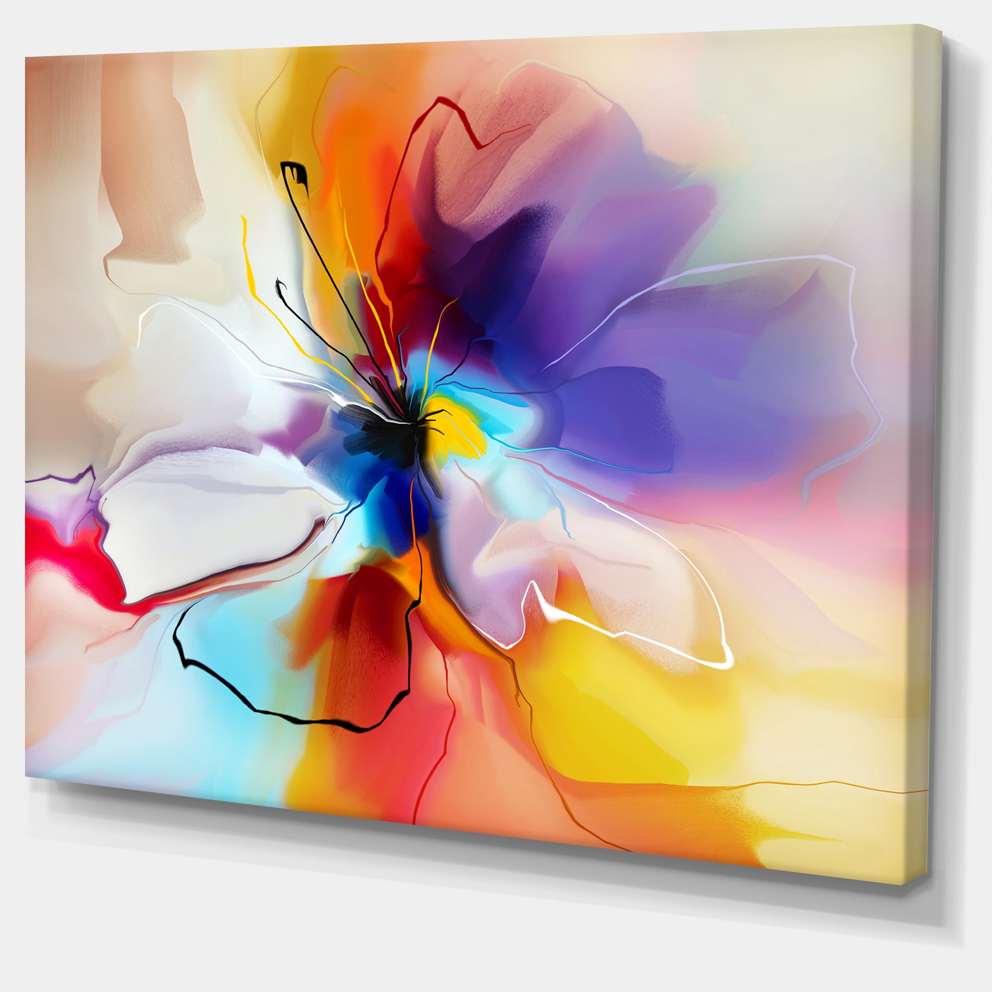 Designart 'Creative Flower in Multiple Colors ' Floral canvas art