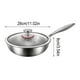 thumbnail image 2 of Sartén CLLC de titanio puro, sartenes 100% de titanio para cocinar antiadherente, sartén profesional de acero inoxidable martillado con tapa, sartén antiadherente doméstica sin revestimiento (C, 28 c, 2 of 7