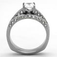 thumbnail image 3 of Womens Rings High polished (no plating) 316L Stainless Steel Ring with AAA Grade CZ in Clear TK1435, 3 of 4
