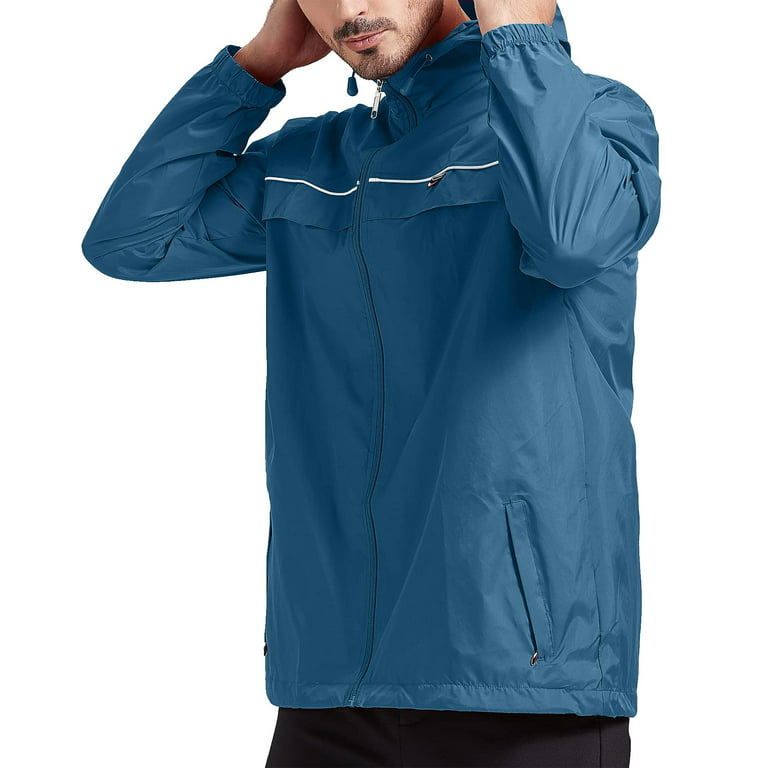 Rain Jacket Men's Waterproof Breathable Large Sizes Windbreaker