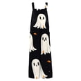thumbnail image 3 of WTOBBY Women's Cotton Jumpsuit with Sleeveless Cut and Halloween Printed Pattern, Casual Relaxed Fit for Summer Comfort and Easy Movement,BlackL, 3 of 5