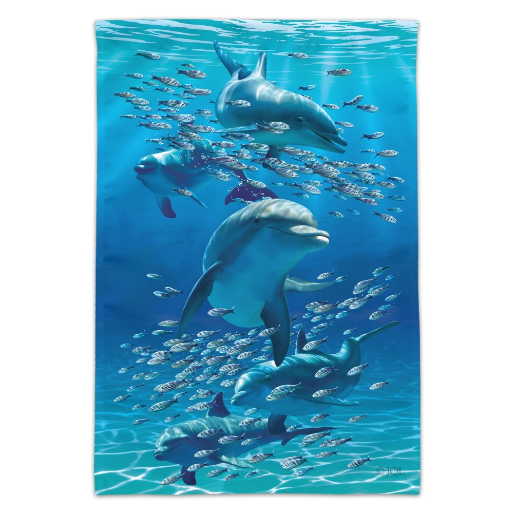 Dolphins Pod Underwater Diving Ocean Garden Yard Flag - Walmart.com