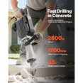 thumbnail image 3 of Dranite Heavy-Duty Electric Demolition Jackhammer, 2800W, 1200 BPM Concrete Breaker Kit with 3 Chisels, Clay Spade, Case & Gloves for Concrete, Brick, Wall, 3 of 6