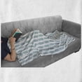 thumbnail image 6 of Blue Soft Flannel Fleece Throw Blanket, Vintage 60s Living Room Inspired Round Circled Chain Like Shapes Art Print, Cozy Plush for Indoor and Outdoor Use, 60" x 80", Baby Blue and White, by Ambesonne, 6 of 6