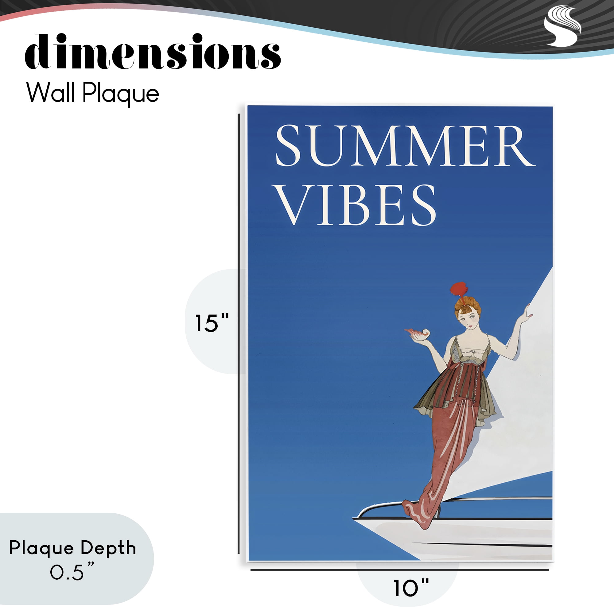 Stupell Industries Summer Vibes Vintage Yacht Wall Plaque Art, design by Creative Studio