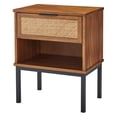thumbnail image 2 of NPD Furniture Caine 20" Rattan Woven Nightstand in Brown/Black, 2 of 10