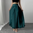 thumbnail image 2 of YUGYXL Palazzo Pants for Women Casual Elastic High Waisted Lounge Wrap Pants Trendy Flowy Casual Wide Leg Pant Green Pants M, 2 of 7