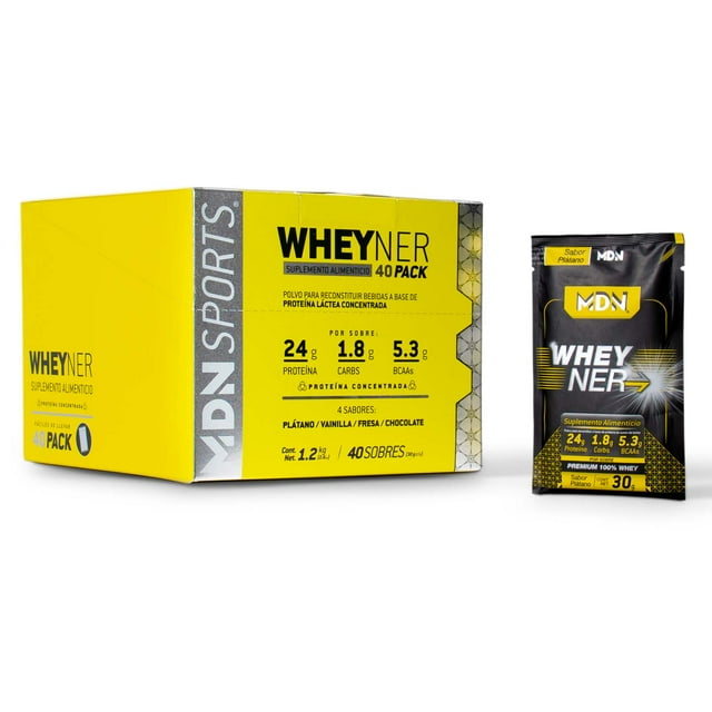 Mdn, Wheyner 40pack, 40sobres De 30g C/u, 4 Sabores Proteína MDN Sports Proteina WheyNer 40 Pack