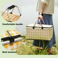 thumbnail image 6 of tzyudk Folding Picnic Basket Large Capacity Outdoor Gift Camping Thermal Bag Handheld Aluminium Foil Thickened Fabric Car Picnic Bag Storage Bag Storage Affordable Useful Yellow Plastic, 6 of 6