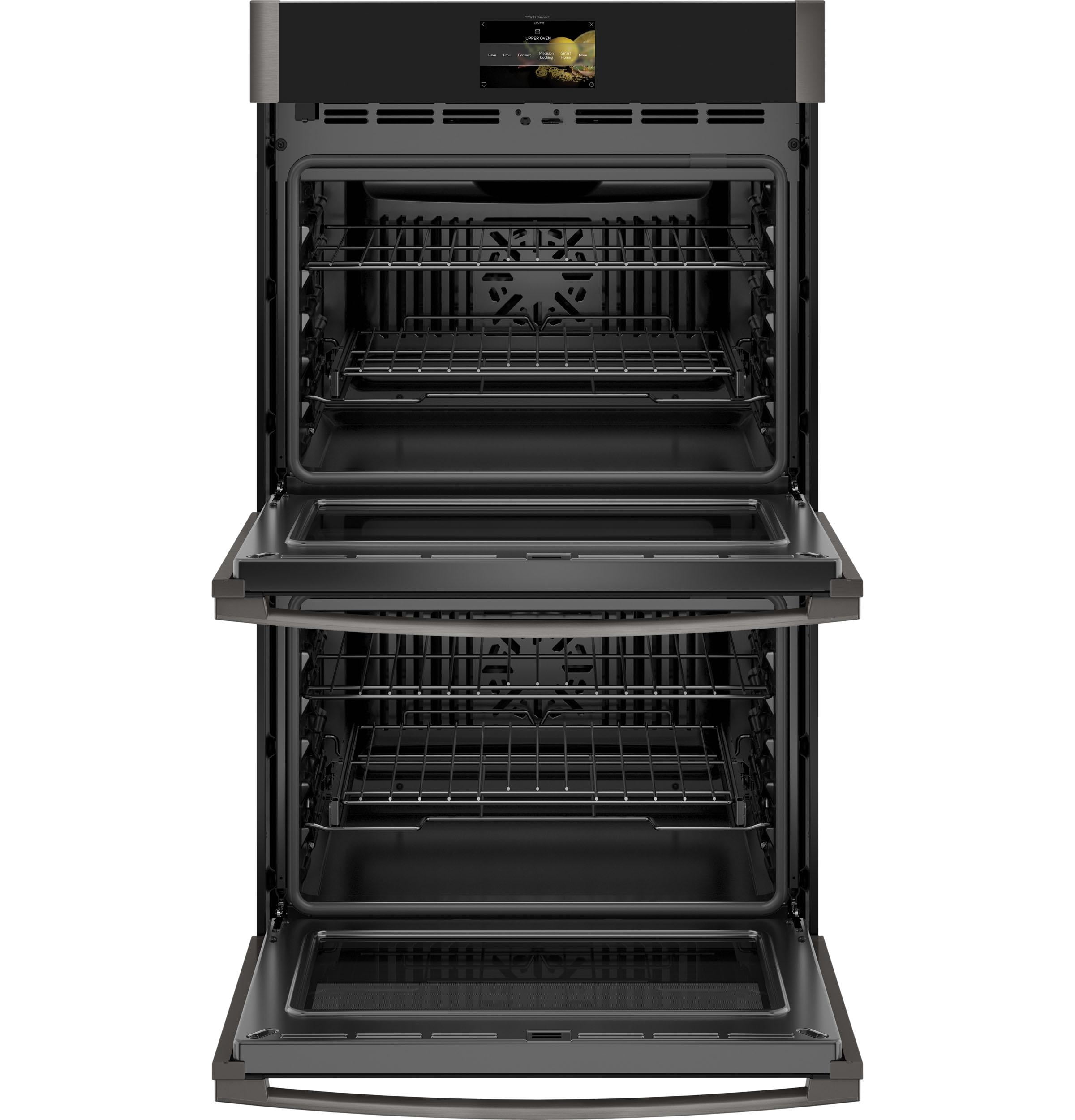 GE Profile Black Stainless Steel PTD7000BNTS 30"" Smart Double Wall Oven with 10 cu. ft. Total Capacity