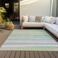 thumbnail image 6 of Addison Rugs Chantille Indoor/Outdoor Transitional Stripes Mint Washable Rectangle Rug, 8' x 10', 6 of 6