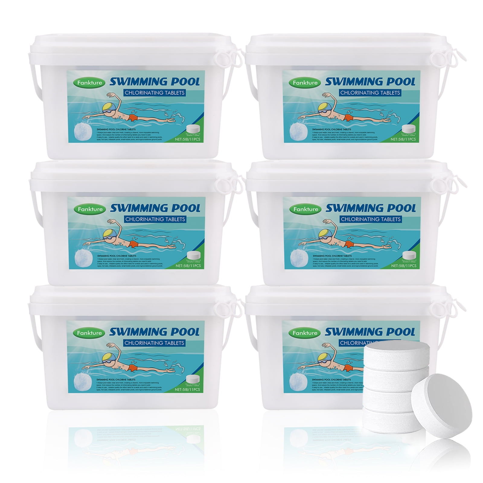 3inch6Pack5 lb Pool Chemicals Tablets Pool Chlorine Tablets 3inch Chlorinating Tablets