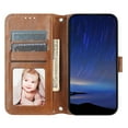 thumbnail image 3 of Dteck Flip Case for iPhone 16e, Shockproof PU Leather Wallet Pocket Card Holder Magnetic Closure Anti Scratch Kickstand Cover with Crossbody Shoulder Strap, Brown, 3 of 7