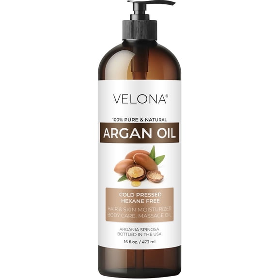 velona Argan Oil - 16 Fl Oz | 100% Pure and Natural | Morocco Oil | Skin, Body and Face Care | Nails Protector | Unrefined, Cold Pressed