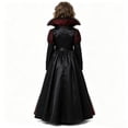 thumbnail image 2 of Vampire Cosplay, Vampire Cos, Halloween Vampire Costume Gown, Black Red Gothic Long Sleeve Lace Up Victorian Vampire Dress With Stand Collar for Halloween Cosplay Party, Deep Red L, 2 of 2