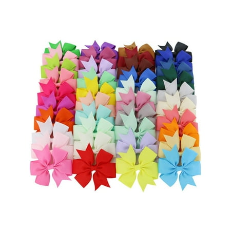 Lands End Girls Bow - 40Pcs Ribbon Hair Bows Clips Hairpin Hair Accessories for Baby Girls Kids Teens Toddlers Children