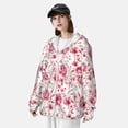 thumbnail image 4 of Pofeuu Rose Flowers Print Sun Protection Outdoor Lightweight Full Zip UV Cooling Hoodie Long Sleeve Summer Clothing for Outdoor Hiking-XX-Large, 4 of 5
